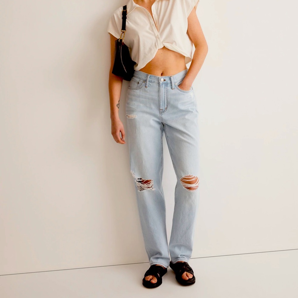 Madewell NWT The Slouchy Boyjean - size 28 - color Wrightlane Wash